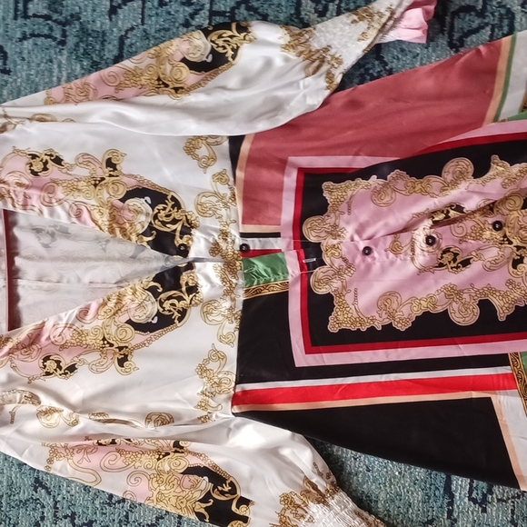 Gorgeous vintage silk like dress - Picture 3 of 6